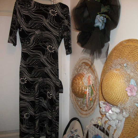 Y2K DANCE GIRL RETRO 90S LOOK BLACK & WHITE WRAP DRESS SM - Picture 4 of 5